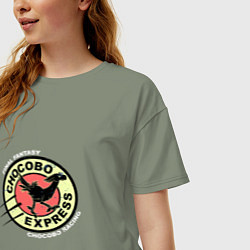 Футболка оверсайз женская Чокобо экспресс, цвет: авокадо — фото 2
