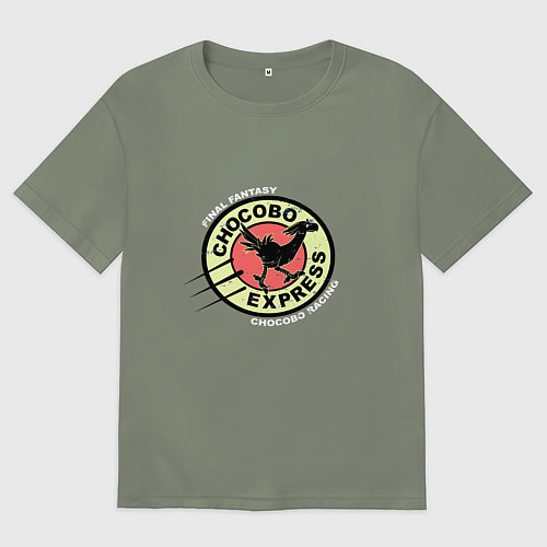 Женская футболка оверсайз Чокобо экспресс / Авокадо – фото 1