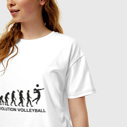 Футболка оверсайз женская Эволюция - Волейбол, цвет: белый — фото 2