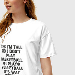 Футболка оверсайз женская I Play Volleyball, цвет: белый — фото 2