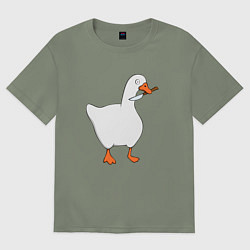 Футболка оверсайз женская ГУСЬ С НОЖОМ МЕМ, цвет: авокадо