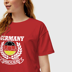 Футболка оверсайз женская Футбол Германия, цвет: красный — фото 2