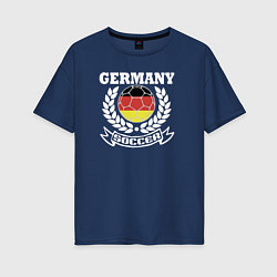 Футболка оверсайз женская Футбол Германия, цвет: тёмно-синий