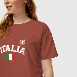 Футболка оверсайз женская Футбол Италия, цвет: кирпичный — фото 2