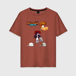 Женская футболка оверсайз Rayman вид сбоку