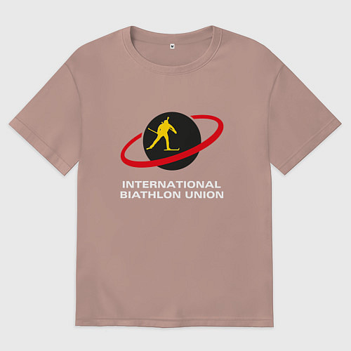 Женская футболка оверсайз Биатлон Лого / Пыльно-розовый – фото 1