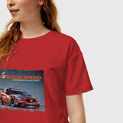 Футболка оверсайз женская Mazda Motorsports Development, цвет: красный — фото 2