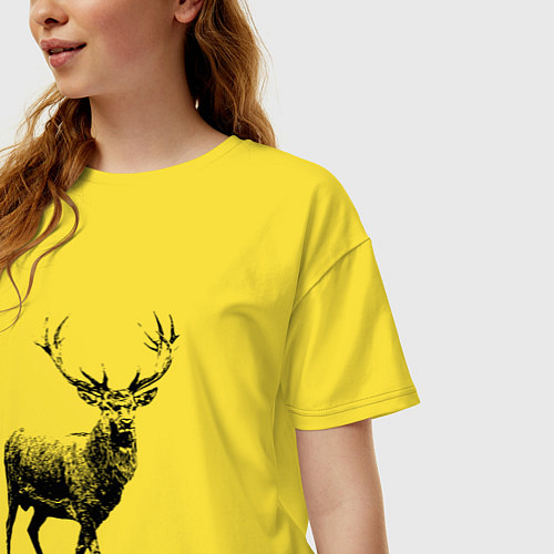 Женская футболка оверсайз Черный олень Black Deer / Желтый – фото 3
