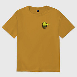 Футболка оверсайз женская Персонаж Дудлик, цвет: горчичный