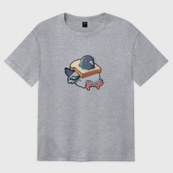 Футболка оверсайз женская Hungry Pigeon, цвет: меланж