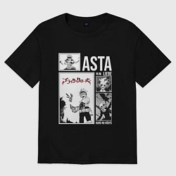Футболка оверсайз женская Asta art, цвет: черный