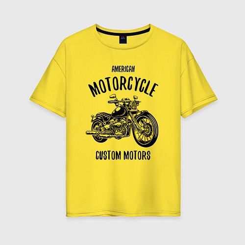 Женская футболка оверсайз American Motorcycle / Желтый – фото 1