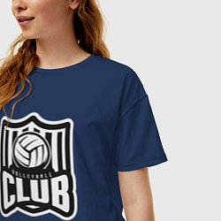 Футболка оверсайз женская Volleyball Club, цвет: тёмно-синий — фото 2