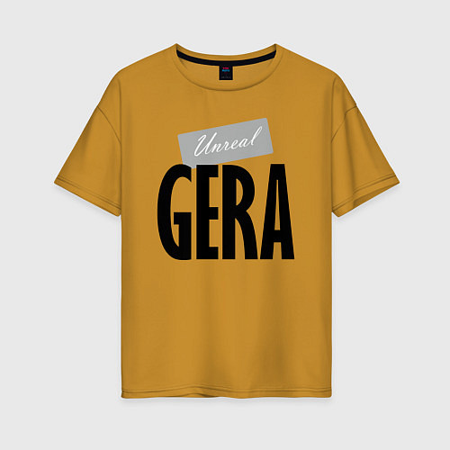 Женская футболка оверсайз Unreal Gera / Горчичный – фото 1