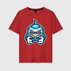 Футболка оверсайз женская Shark player, цвет: красный