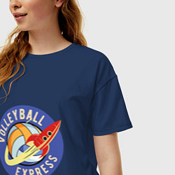 Футболка оверсайз женская Volleyball Express, цвет: тёмно-синий — фото 2