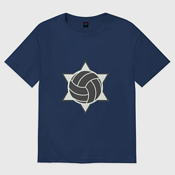 Футболка оверсайз женская Stars Volleyball, цвет: тёмно-синий