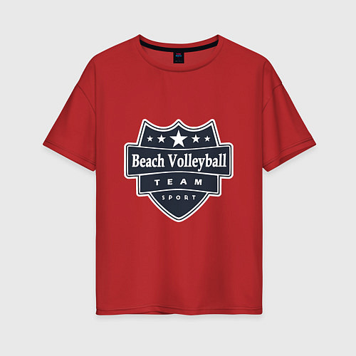 Женская футболка оверсайз Beach Volleyball Team / Красный – фото 1
