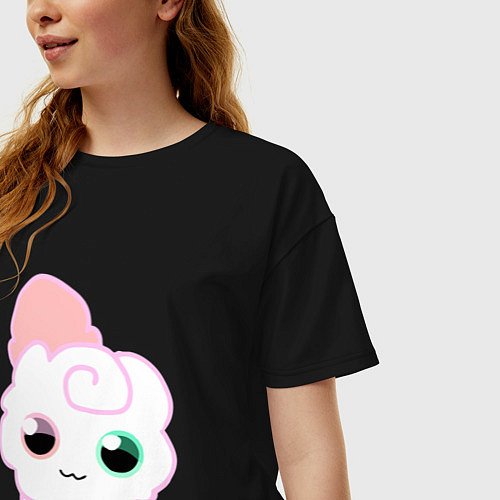 Женская футболка оверсайз Toca Kitchen котик / Черный – фото 3