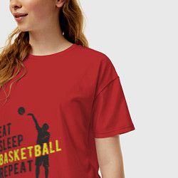 Футболка оверсайз женская Basketball Day, цвет: красный — фото 2