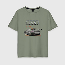 Футболка оверсайз женская Audi Racing team, цвет: авокадо