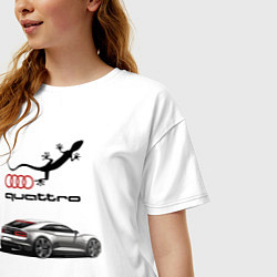 Футболка оверсайз женская Audi quattro Lizard, цвет: белый — фото 2