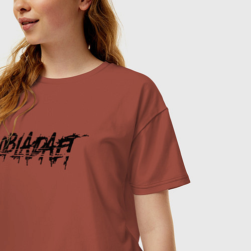 Женская футболка оверсайз Obladaet обладает / Кирпичный – фото 3
