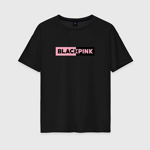 Женская футболка оверсайз BLACKPINK ЛОГОТИП / Черный – фото 1
