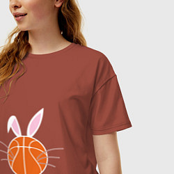 Футболка оверсайз женская Basketball Bunny, цвет: кирпичный — фото 2