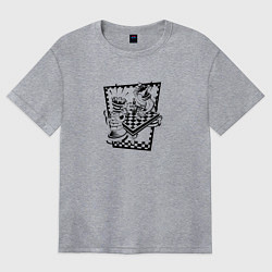 Футболка оверсайз женская Шахматные баталии, цвет: меланж