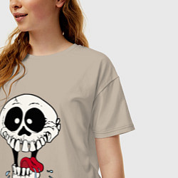 Футболка оверсайз женская Smile Hype Skull, цвет: миндальный — фото 2