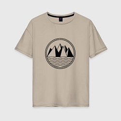 Женская футболка оверсайз Горы и море