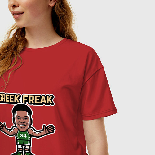 Женская футболка оверсайз Greek - Freak / Красный – фото 3