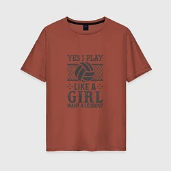 Женская футболка оверсайз Play - Like A Girl