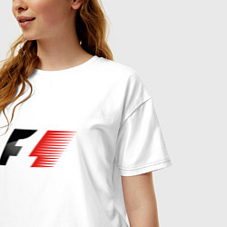 Футболка оверсайз женская F1 Формула 1 Большое лого, цвет: белый — фото 2