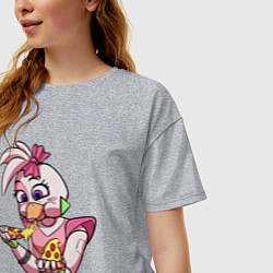 Футболка оверсайз женская Five Nights at Freddys: Security Breach - Глэмрок, цвет: меланж — фото 2
