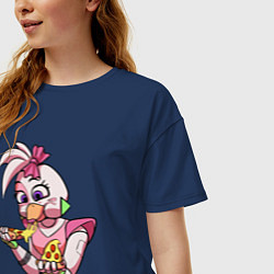 Футболка оверсайз женская Five Nights at Freddys: Security Breach - Глэмрок, цвет: тёмно-синий — фото 2
