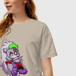 Футболка оверсайз женская Five Nights at Freddys Security Breach - Волчица Р, цвет: миндальный — фото 2