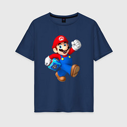 Футболка оверсайз женская Super Mario Hero!, цвет: тёмно-синий