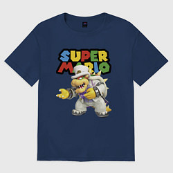 Футболка оверсайз женская Super mario Bowser, цвет: тёмно-синий