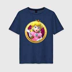 Футболка оверсайз женская Принцесса Персик Super Mario Video game, цвет: тёмно-синий