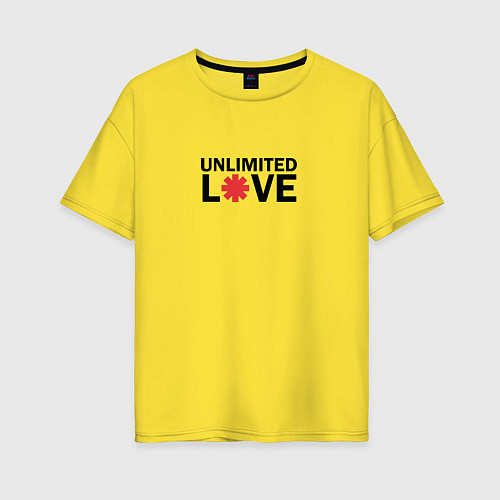 Женская футболка оверсайз Unlimited love / Желтый – фото 1