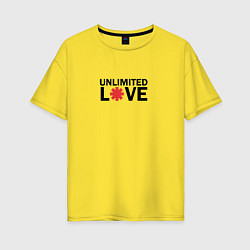Футболка оверсайз женская Unlimited love, цвет: желтый