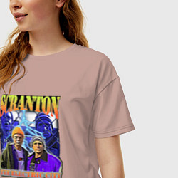 Футболка оверсайз женская Scranton electric city, цвет: пыльно-розовый — фото 2
