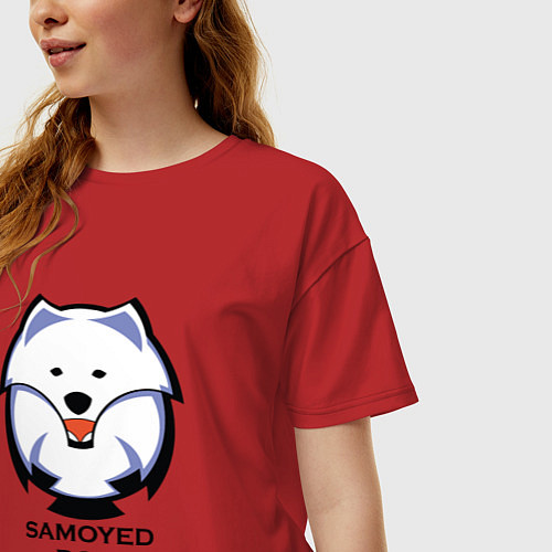 Женская футболка оверсайз Самоед Team / Красный – фото 3