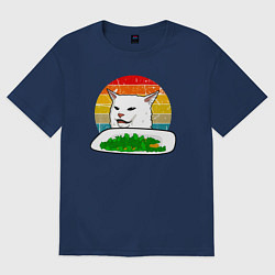 Женская футболка оверсайз Кот не веган