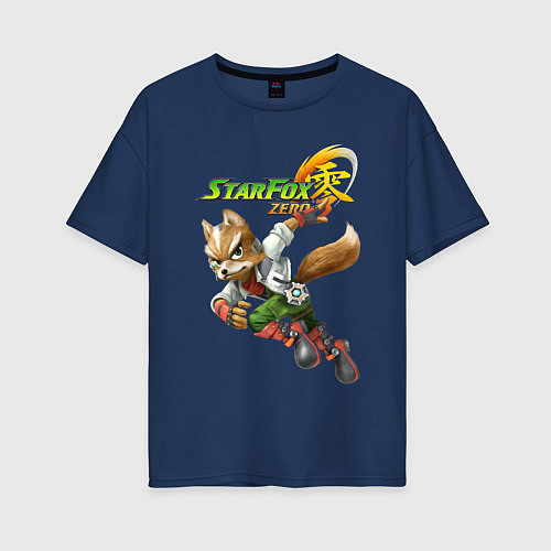Женская футболка оверсайз Star Fox Zero Nintendo Video game / Тёмно-синий – фото 1