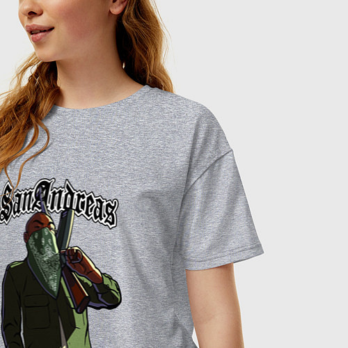 Женская футболка оверсайз GTA Orange gangster / Меланж – фото 3