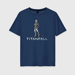 Женская футболка оверсайз TITANFALL PENCIL ART титанфолл