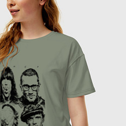 Футболка оверсайз женская RHCP faces, цвет: авокадо — фото 2